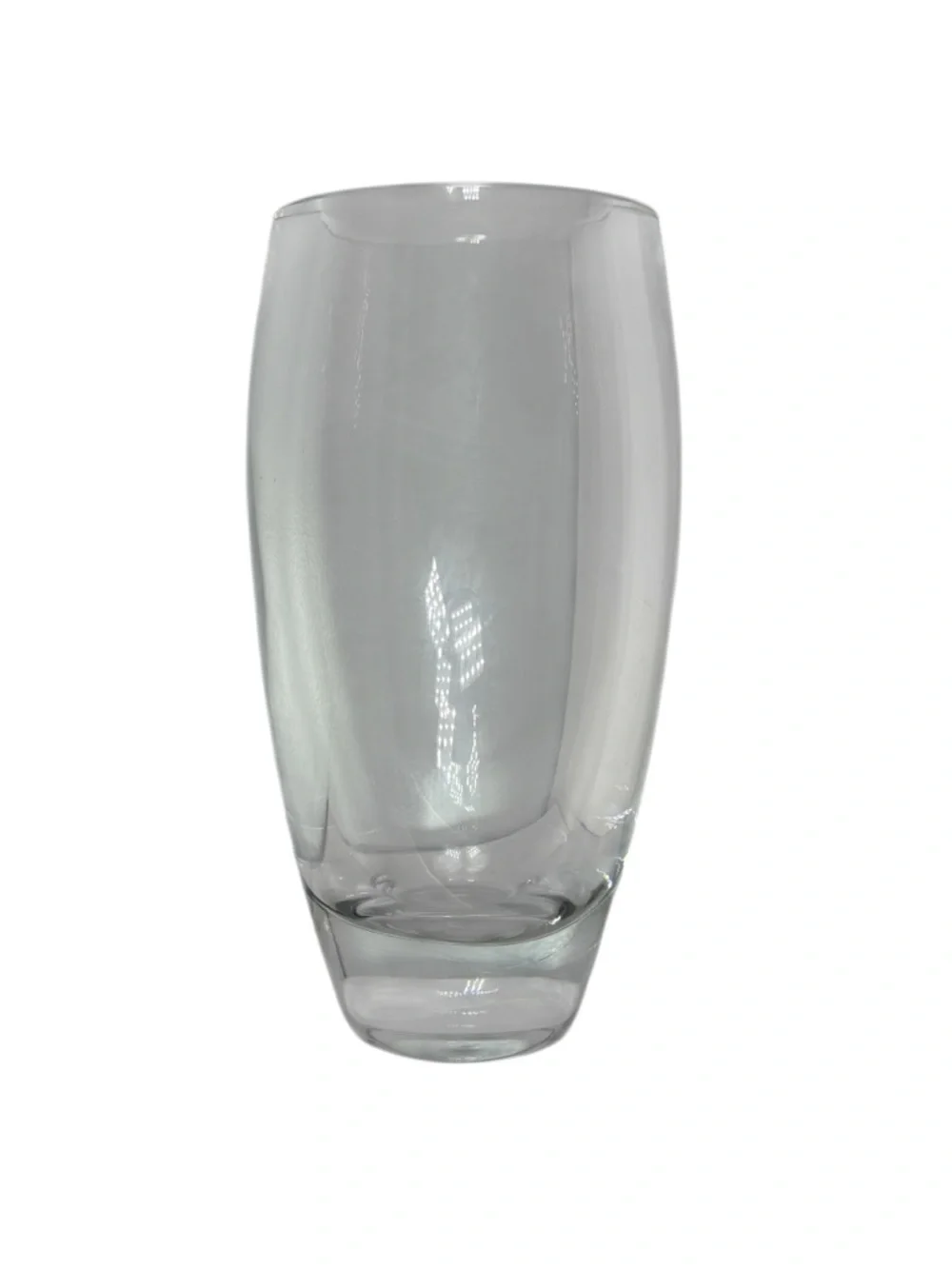 Crate & Barrel Made In Poland Crystal Tuxedo Vase Thick Heavy Retired Design Art
